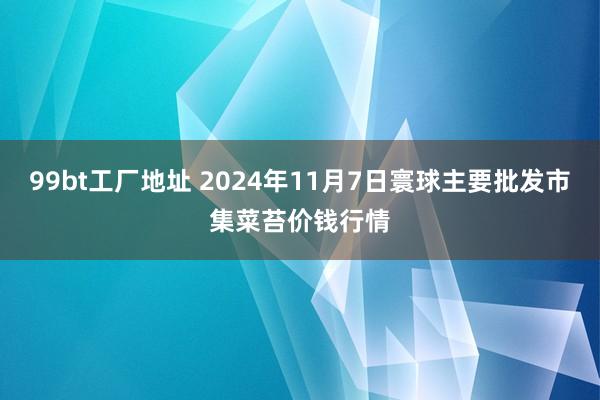 99bt工厂地址 2024年11月7日寰球主要批发市集菜苔价钱行情