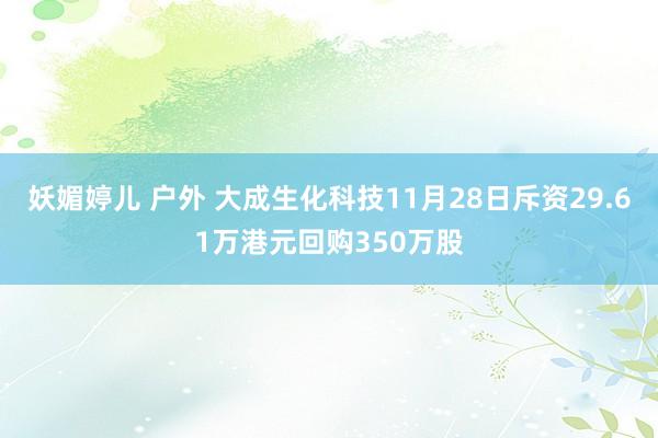 妖媚婷儿 户外 大成生化科技11月28日斥资29.61万港元回购350万股